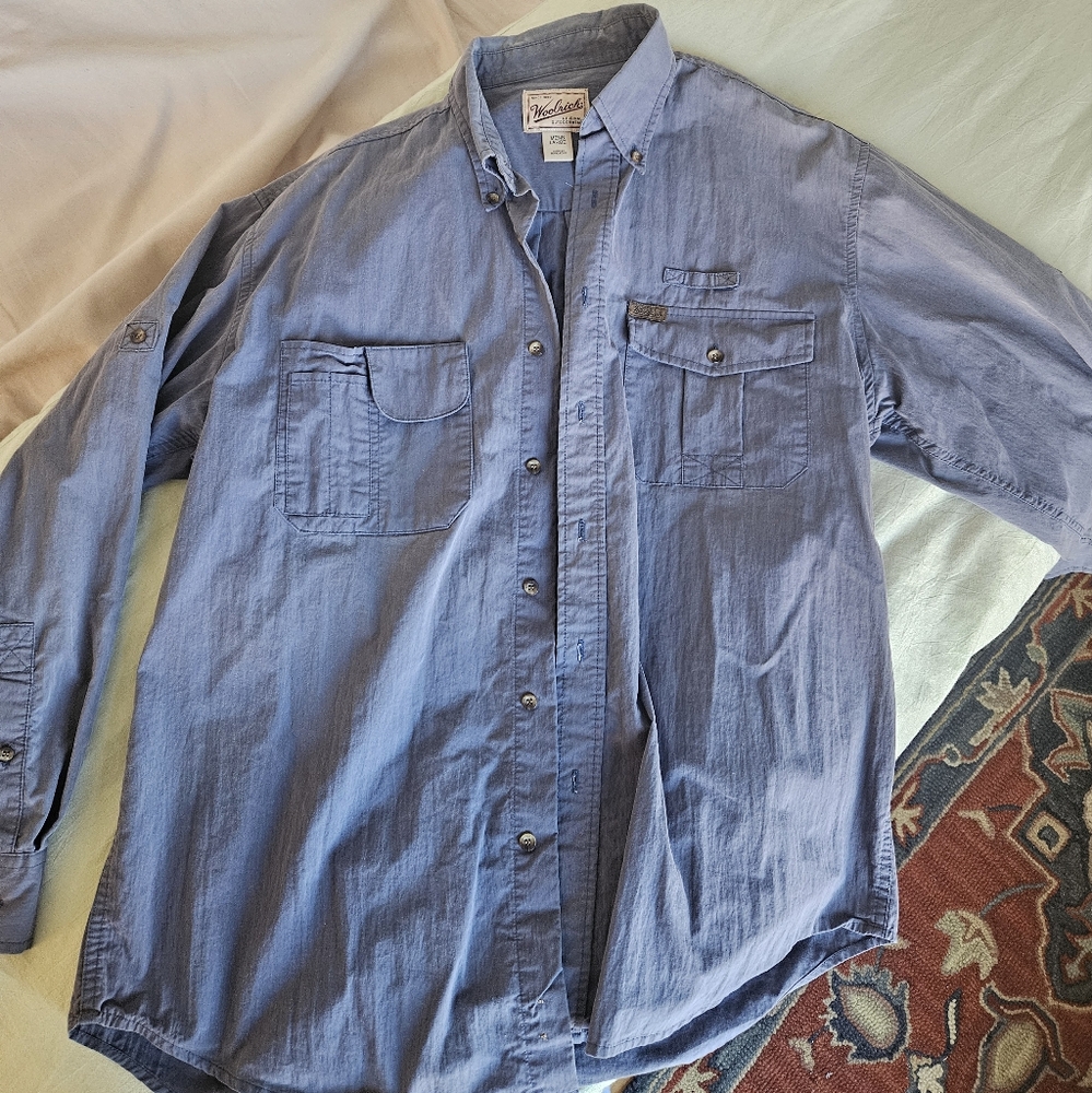 Woolrich Blue Lightweight Shirt Jacket Size Large